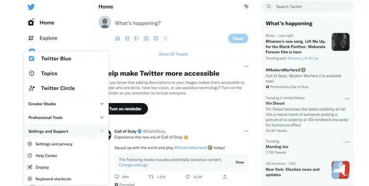صورة الخطوة الأولى في تعطيل حساب تويتر