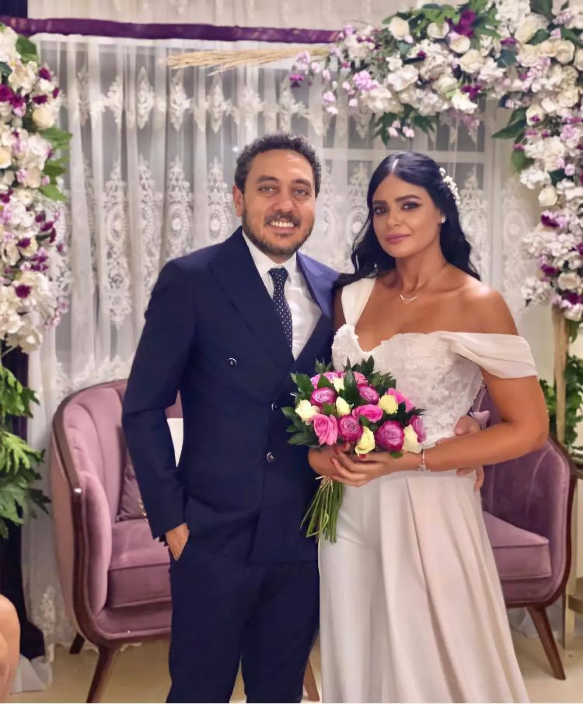 مروة الأزلي ووائل فرج - صورة من صفحتها على فيسبوك