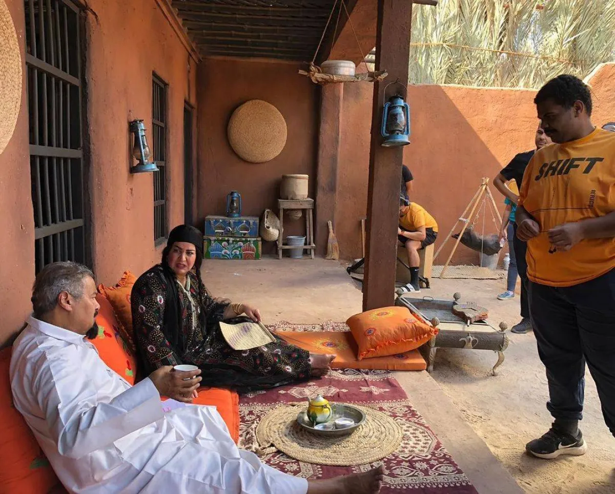 كواليس مسلسل " البوشية" - صورة من صفحة الفنانة سلمى سالم على انستغرام