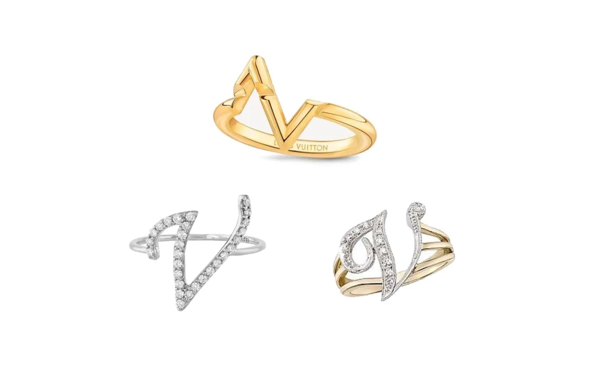 موديلات خواتم على شكل حرف V