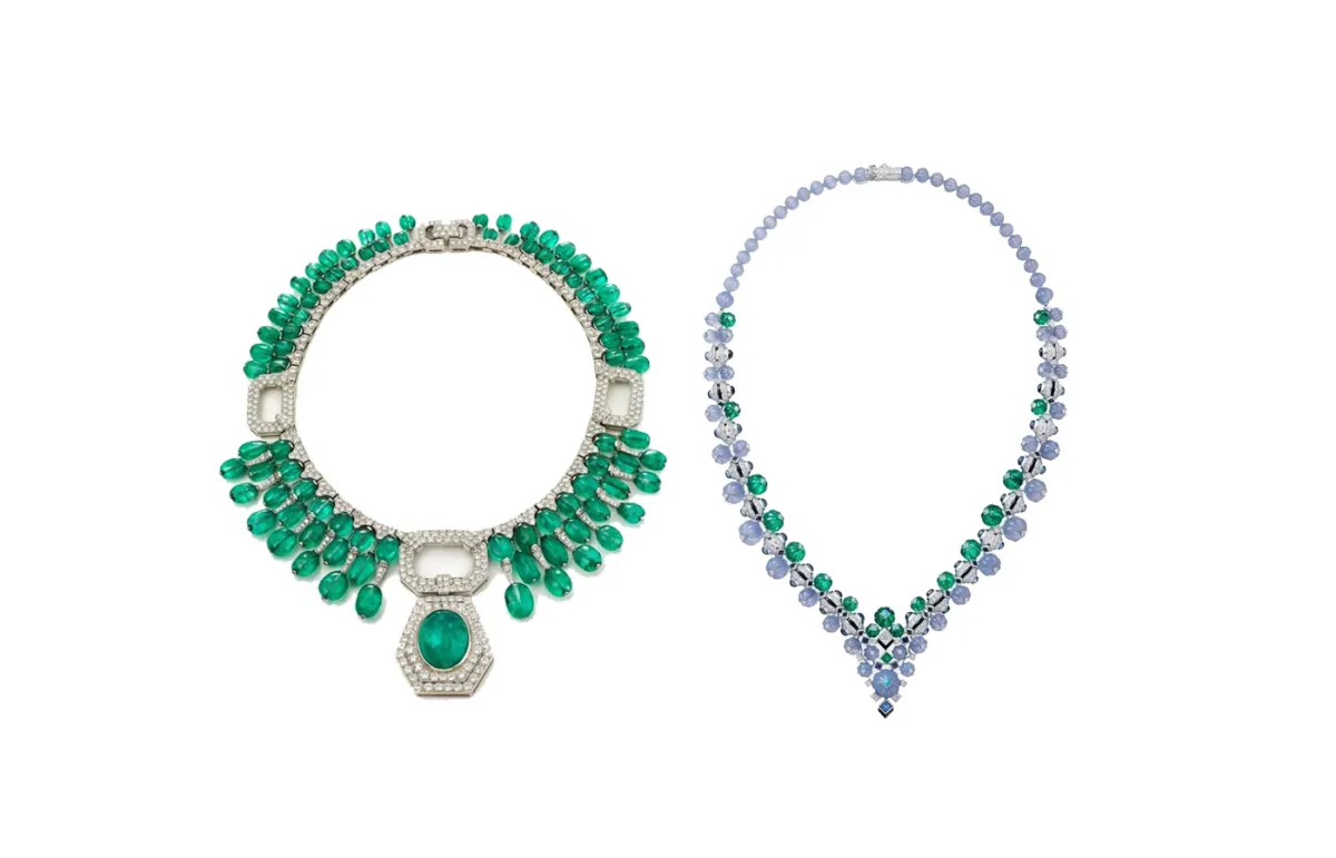 قلادات مرصوفة بالزمرد والألماس لإطلالة فاخرة لعروس 2022