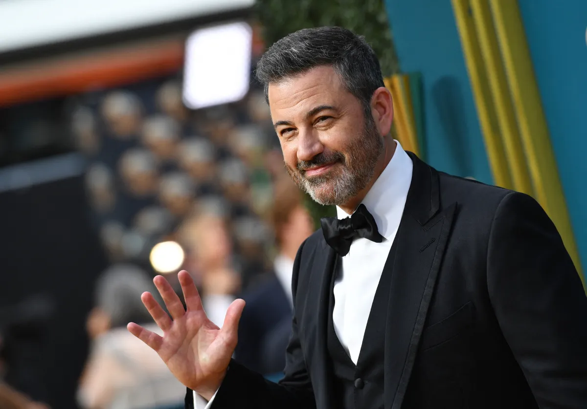 FILES) In this file photo taken on September 12, 2022 Talk show host Jimmy Kimmel arrives for the 74th Emmy Awards at the Microsoft Theater in Los Angeles, California. Late-night comedian Jimmy Kimmel will host the Oscars for a third time, organizers said November 7. 2022, as Hollywood's biggest award show tries to leave behind the controversy still swirling around its most recent edition. Chris Delmas / AFP
