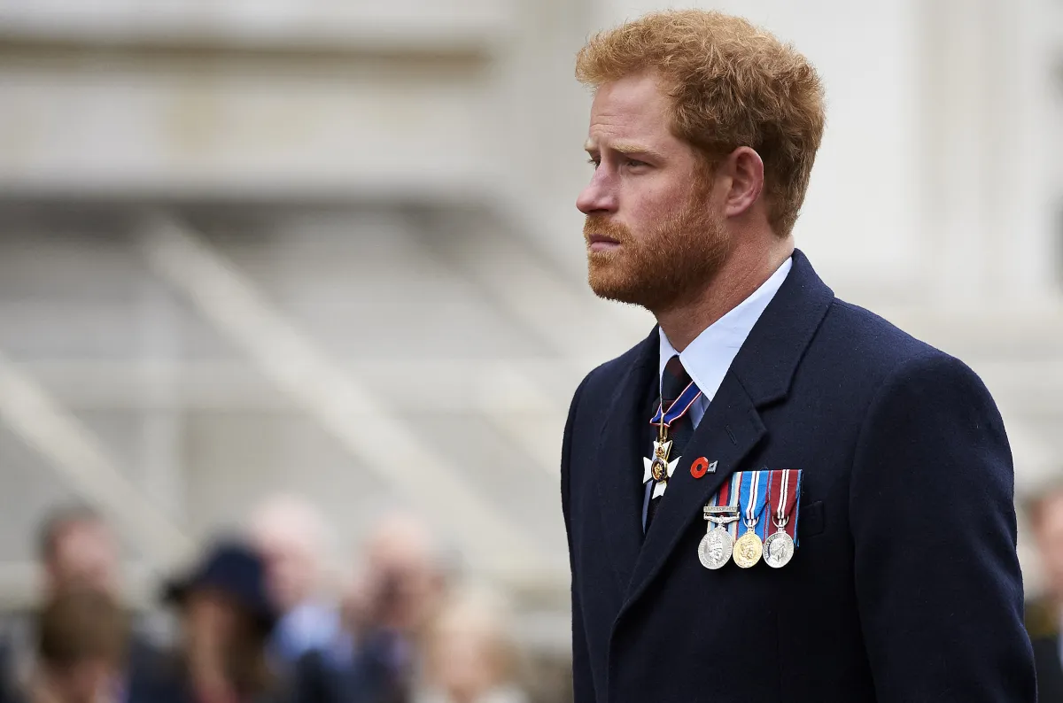 Britain's Prince Harry attends a service to commemorate Anzac Day at the Cenotaph on Whitehall in central London on April 25, 2016. Anzac Day marks the anniversary of the first major military action fought by Australian and New Zealand forces during the First World War. The Australian and New Zealand Army Corps (ANZAC) landed at Gallipoli in Turkey during World War I. NIKLAS HALLE'N / AFP