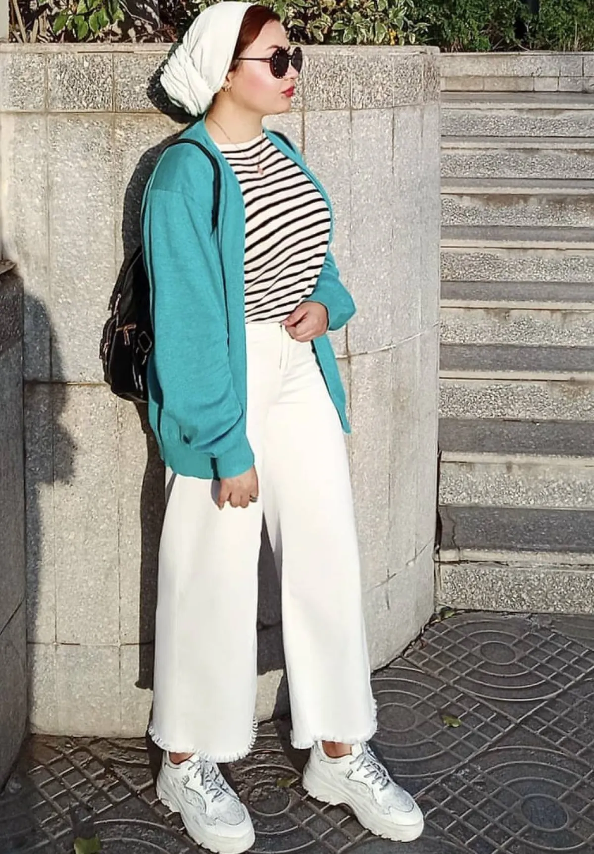 تنسيق هاجر جمال للبلايز المخططة