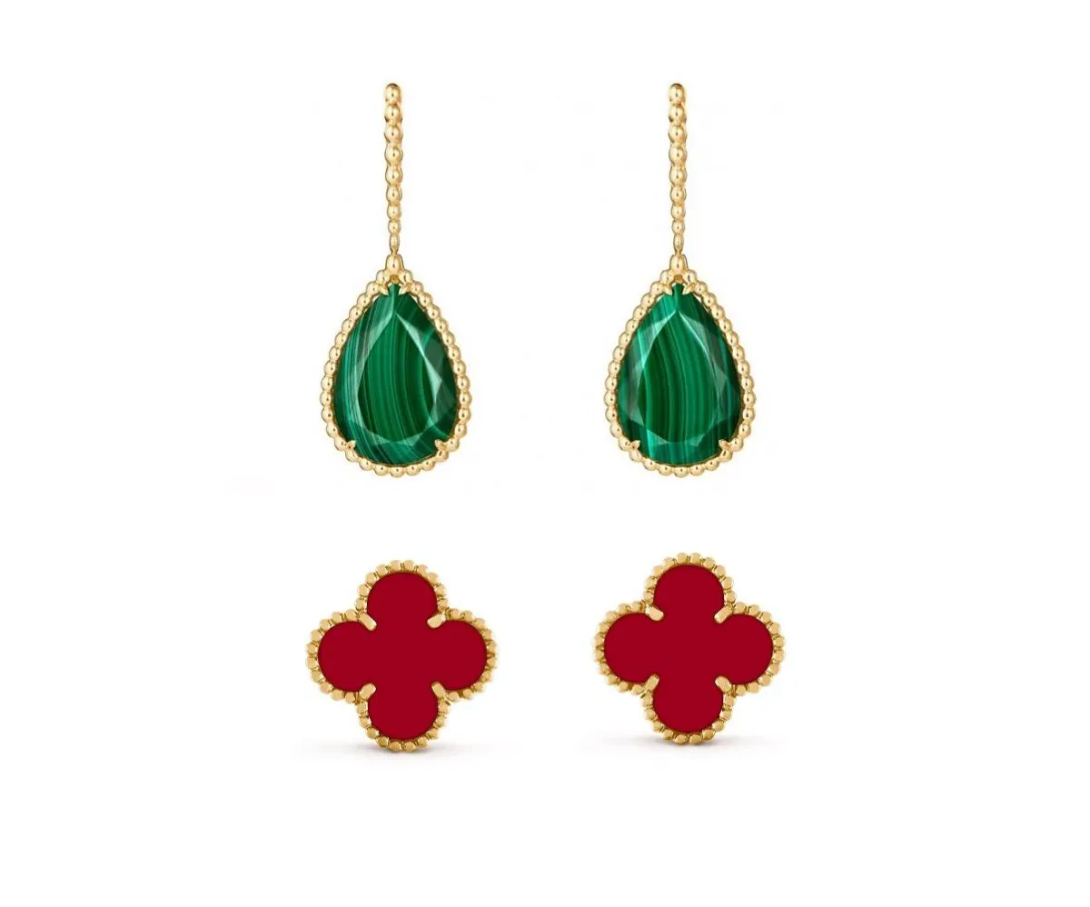 موديلات أقراط ذهب أصفر مرصعة بالأحجار الكريمة