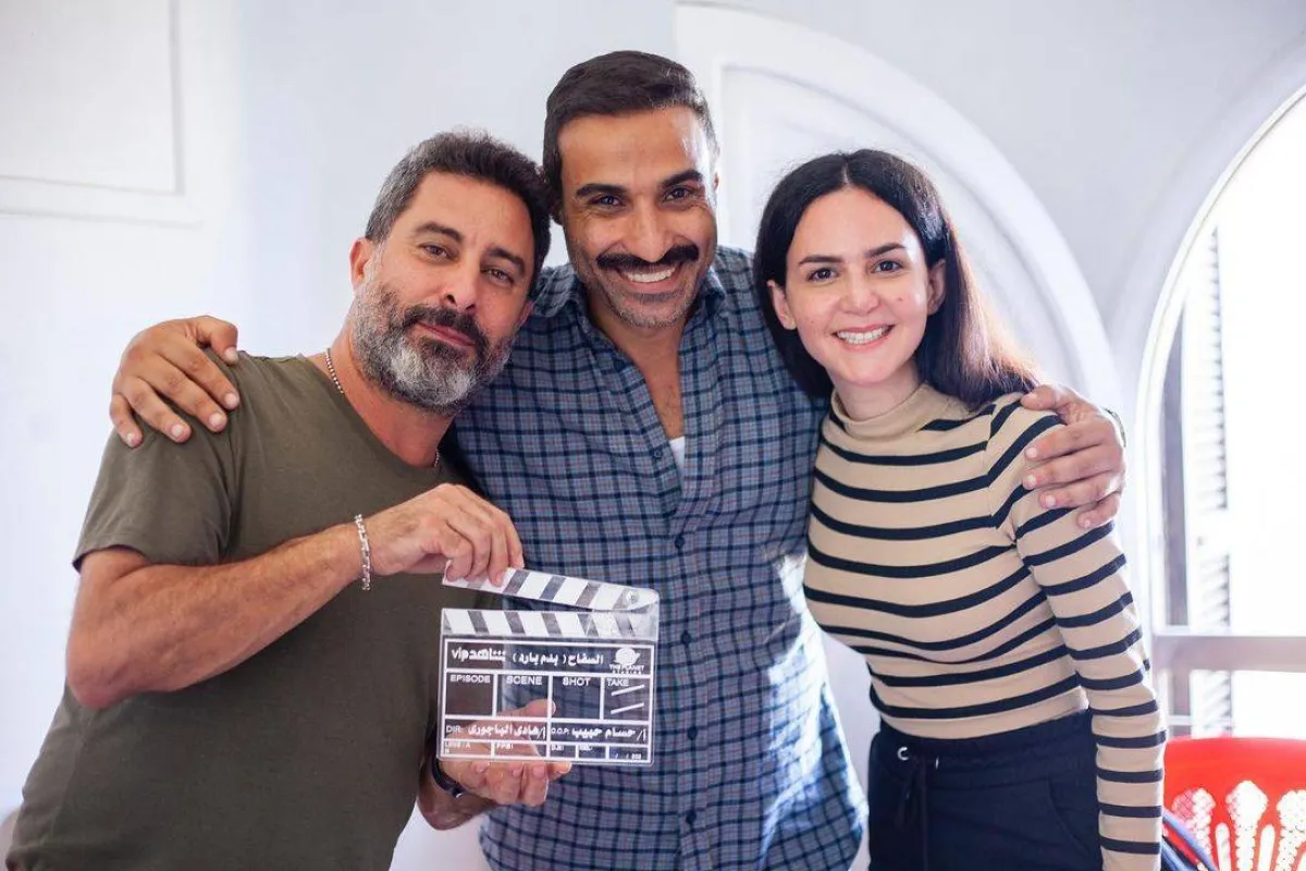 كواليس مسلسل بدم بارد - صورة من صفحة الفنانة ركين سعد على انستغرام