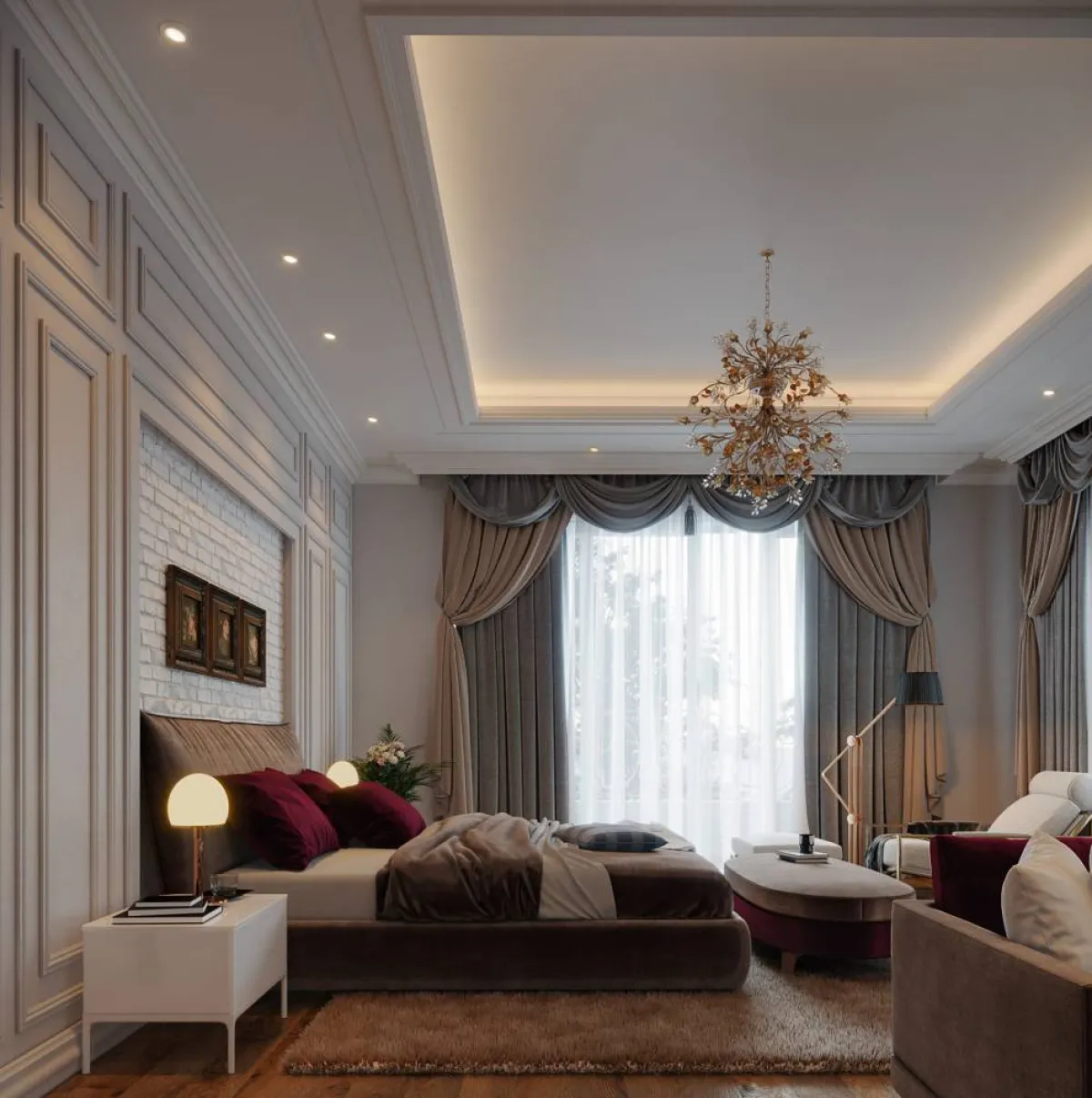 "الباركيه" يشي بالدفء في غرفة النوم