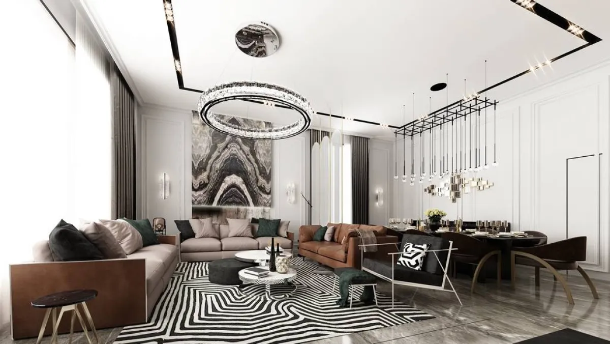 صالة الاستقبال بحلّتها الشتوية