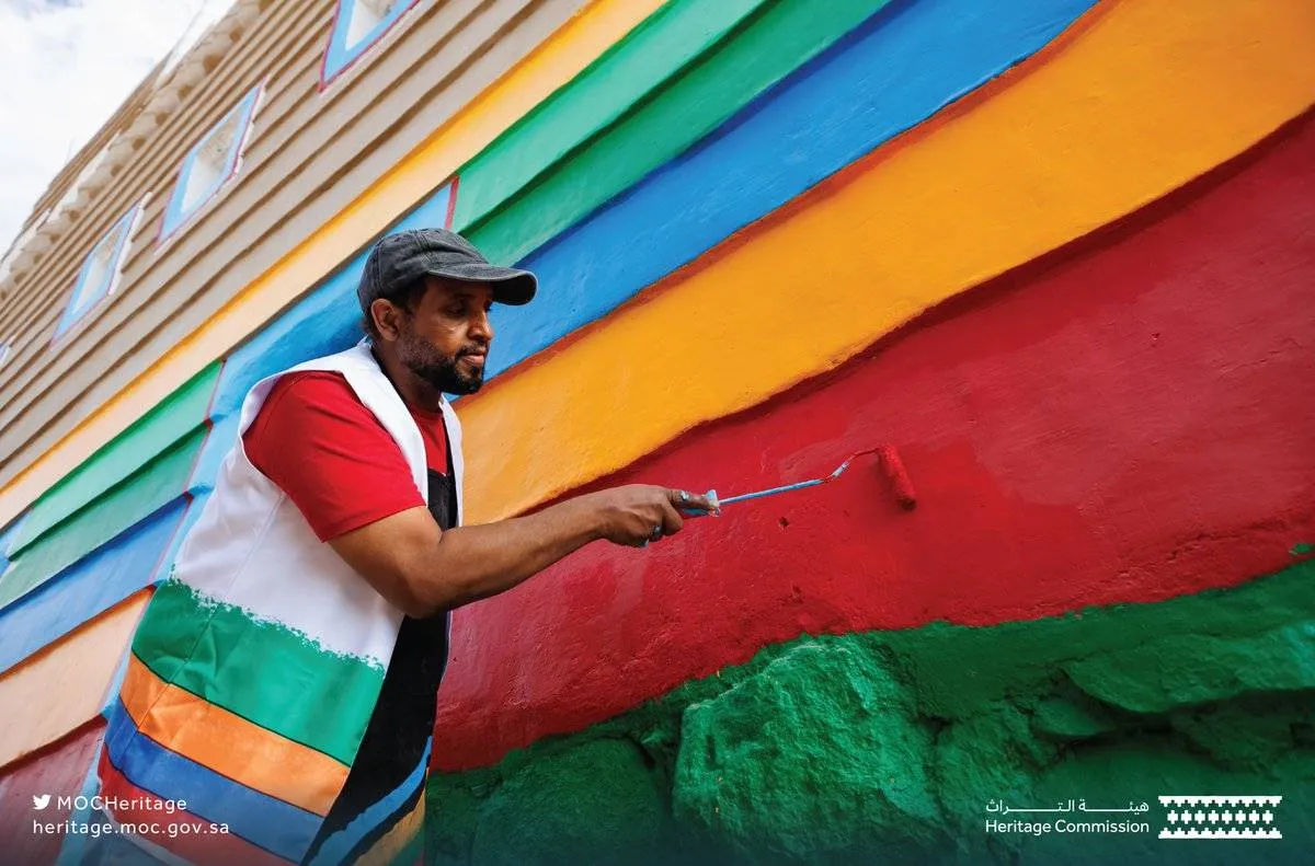 هيئة التراث تحتفي بالإرث الثقافي الوطني في مسابقة "بيوت عسير الملونة" - الصورة من حساب هيئة التراث