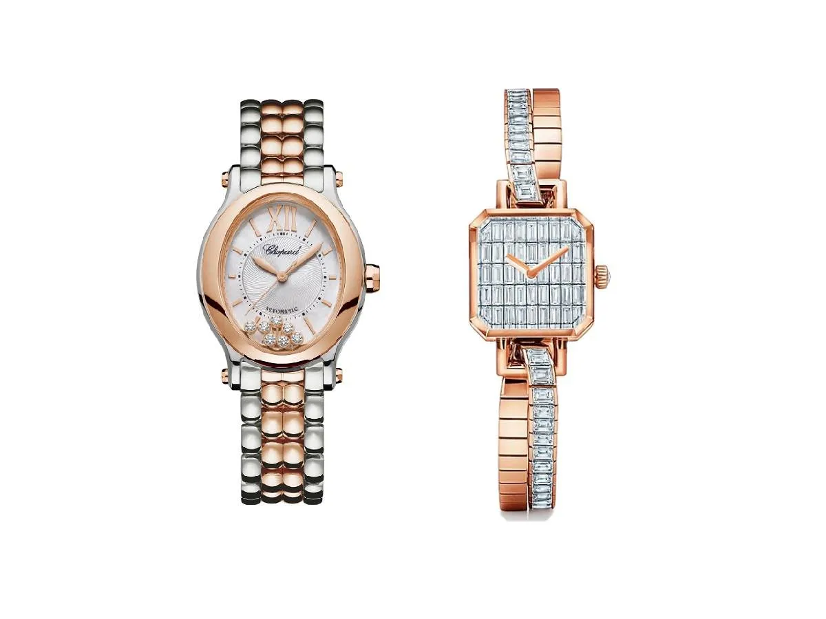 موديلات ساعات ذهب وردي وأبيض لإطلالة راقية في خريف 2022