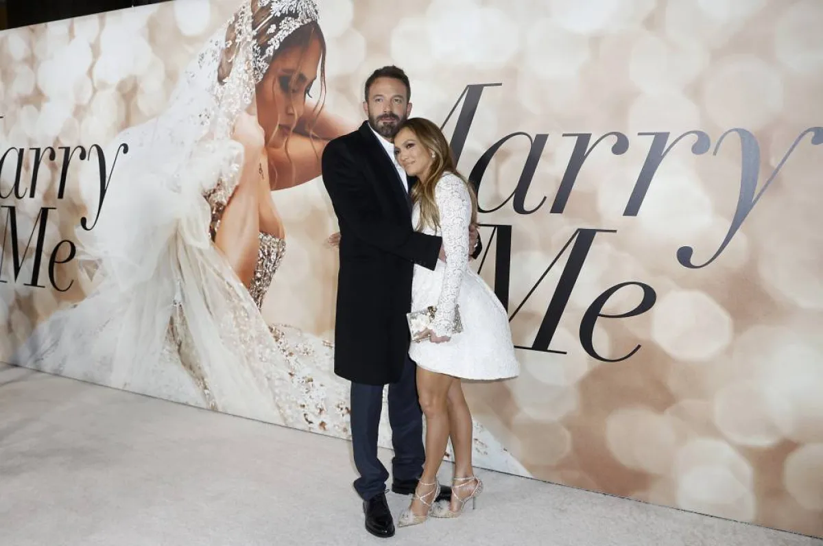 LOS ANGELES, CALIFORNIA - FEBRUARY 08:(L-R) Ben Affleck and Jennifer Lopez attend the Los Angeles Special Screening Of "Marry Me" on February 08, 2022 in Los Angeles, California. Frazer Harrison/Getty Images/AFP Frazer Harrison / GETTY IMAGES NORTH AMERICA / Getty Images via AFP