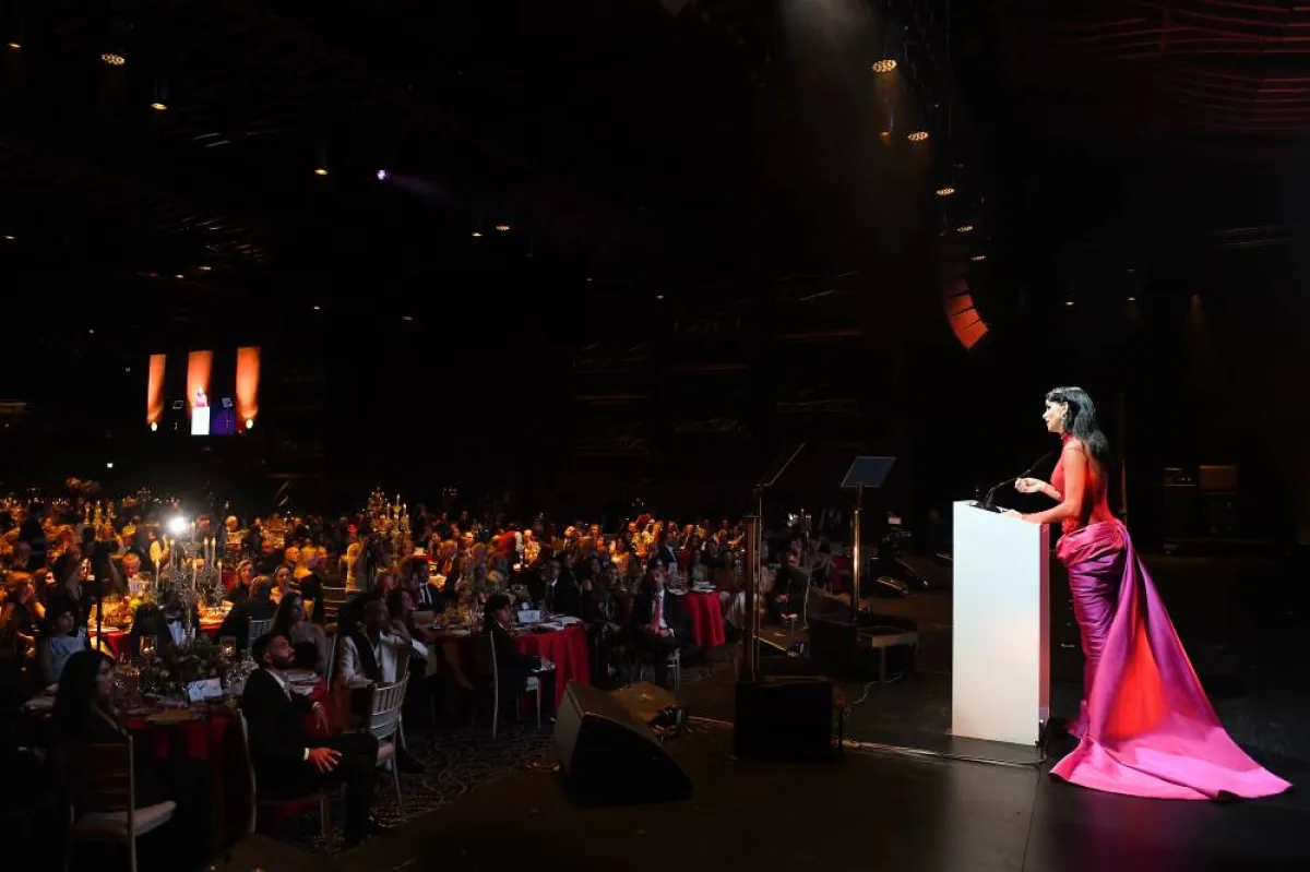 ريما فقيه في حفل "يونيفرسال أرابيك ميوزيك"- الصورة من المكتب الإعلامي للمركز