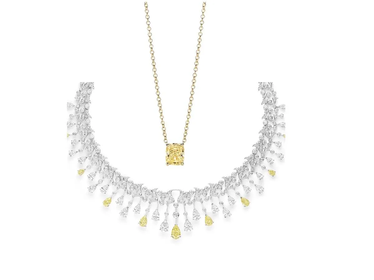 موديلات قلادات مرصعة بالألماس الأصفر لخريف 2022