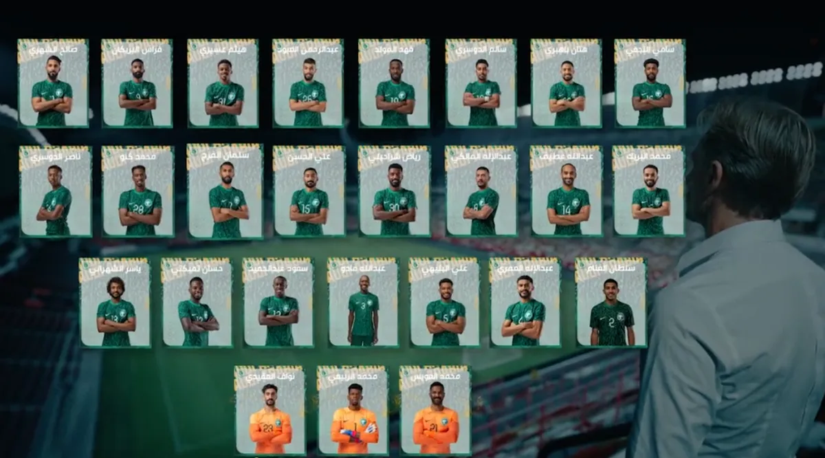 قائمة المنتخب السعودي المشارك في كأس العالم 2022 - الصورة من حساب المنتخب السعودي على تويتر