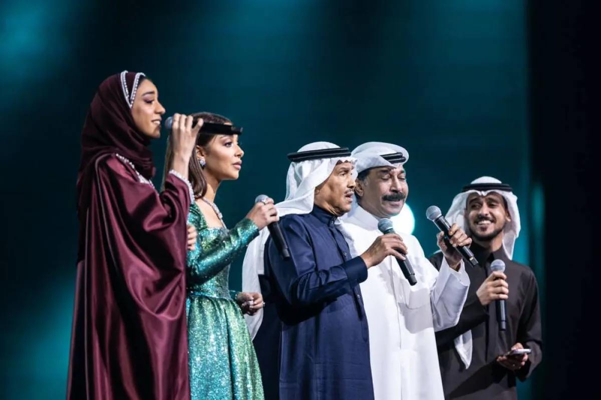 عايض وعبدالله الرويشد ومحمد عبده و بلقيس وزينة عماد -الصورة من حساب موسم الرياض على تويتر