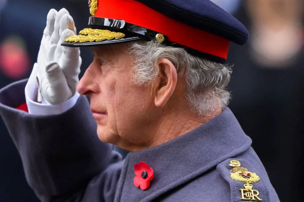 Britain's King Charles III attends the Remembrance Sunday ceremony at the Cenotaph on Whitehall in central London, on November 13, 2022. Remembrance Sunday is an annual commemoration held on the closest Sunday to Armistice Day, November 11, the anniversary of the end of the First World War and services across Commonwealth countries remember servicemen and women who have fallen in the line of duty since WWI. TOBY MELVILLE / POOL / AFP