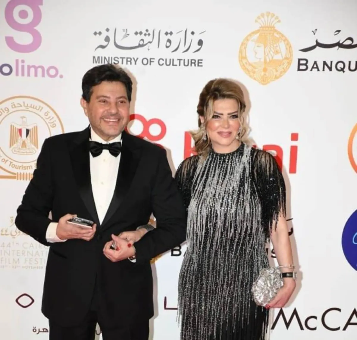 هاني شاكر وزوجته لأول مرة على السجادة الحمراء لمهرجان القاهرة - الصورة من حسابه على انستغرام