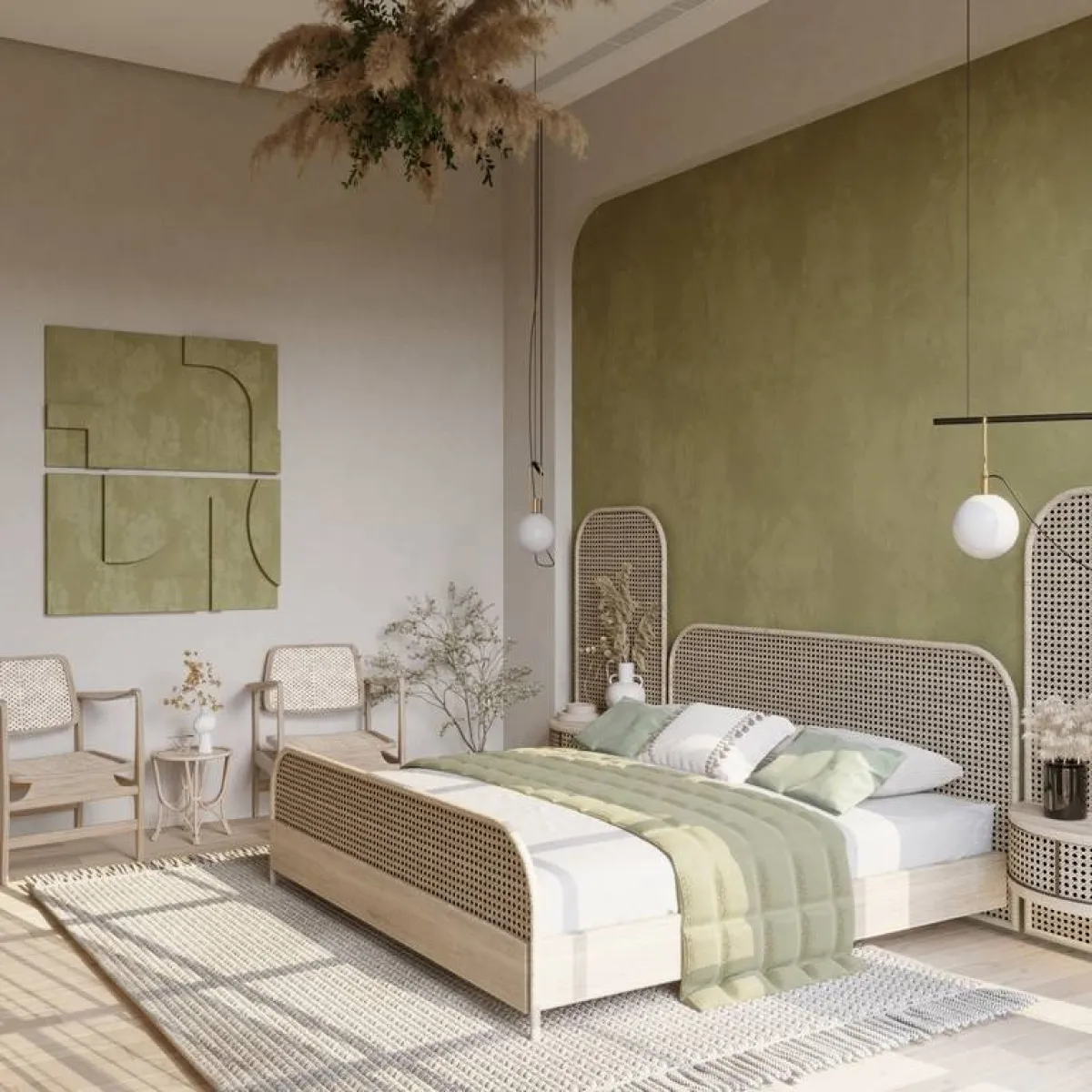 ديكورات عضوية، في غرفة النوم الزوجيّة