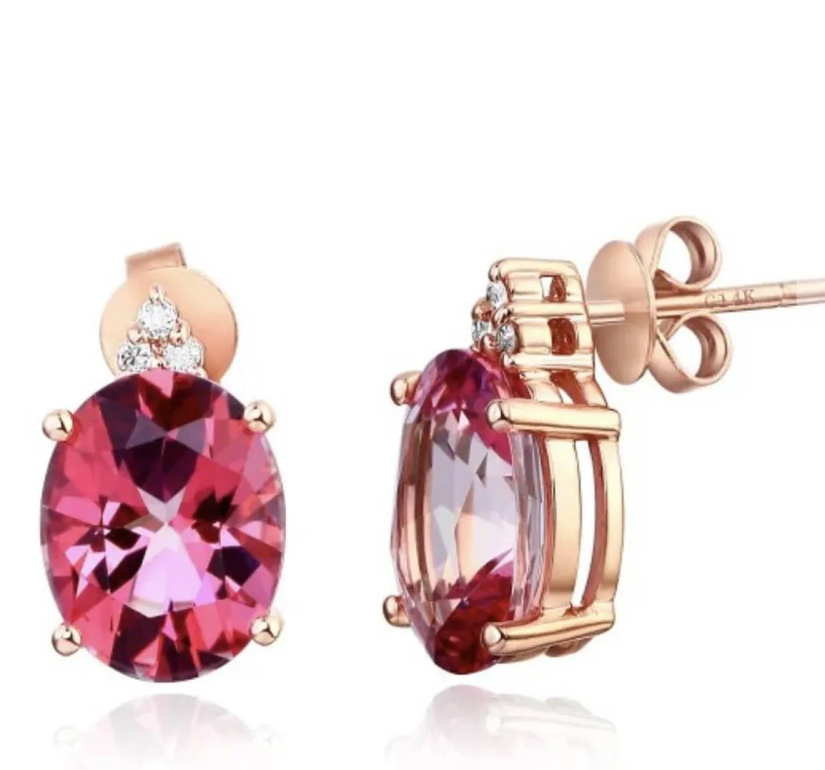 اقراط التوباز الوردي من Joyce jewellery