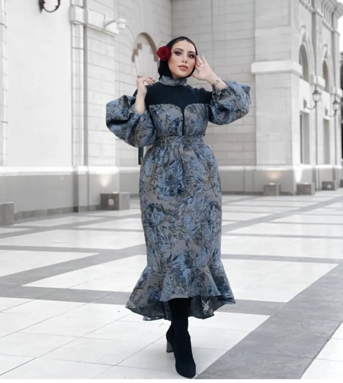 رهف الشامي بفستان للمناسبات البسيطة