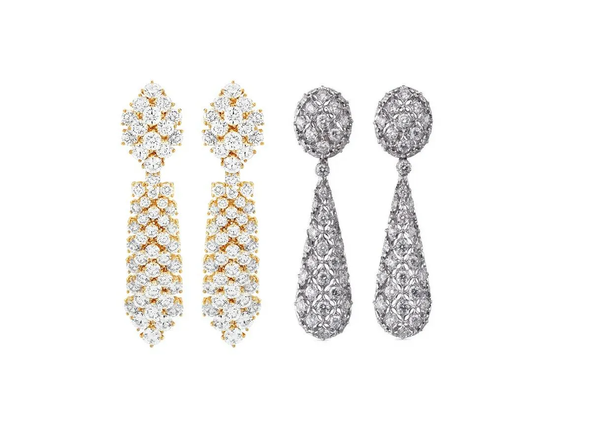 تجولنا بين أشهر الدور وعدنا بأقراط ألماس كبيرة تُبرز جمال عروس خريف 2022