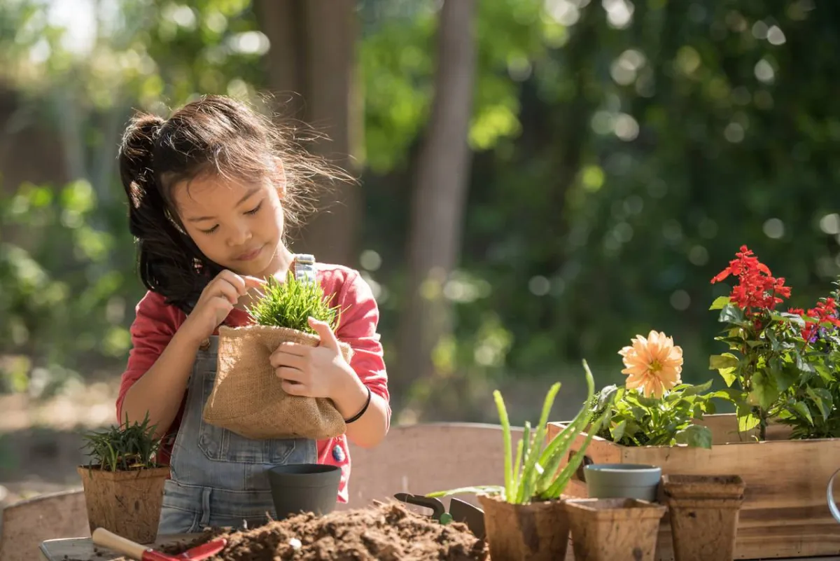 صورة لطفلة تحمل الزريعة