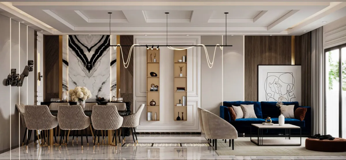 الإضاءة تبتعد عن طاولة الطعام