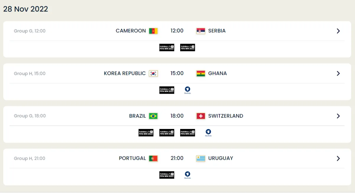 مباريات يوم 28 نوفمبر - الصورة من فيفا