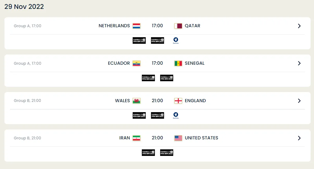 مباريات يوم 29 نوفمبر - الصورة من فيفا