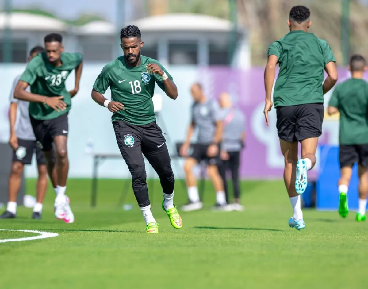 استعدادات المنتخب السعودي للمواجهة الأولى مع الأرجنتين في كأس العالم 2022 - الصورة من حساب المنتخب السعودي