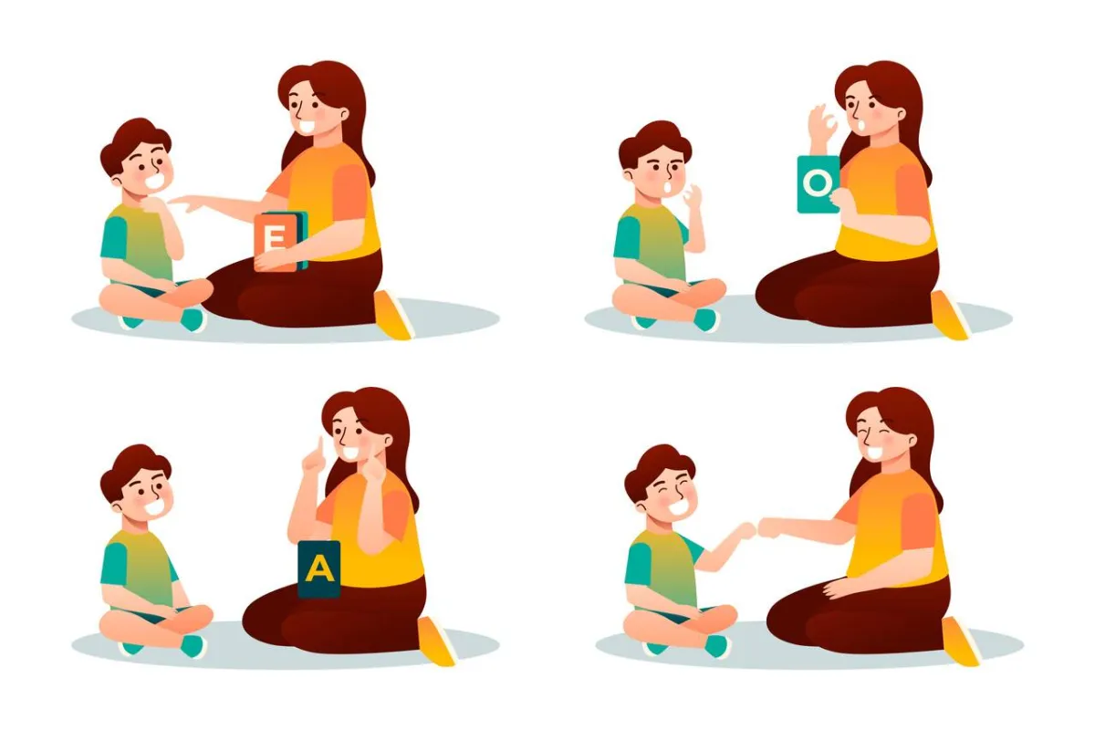 صورة لمراحل تعليم النطق