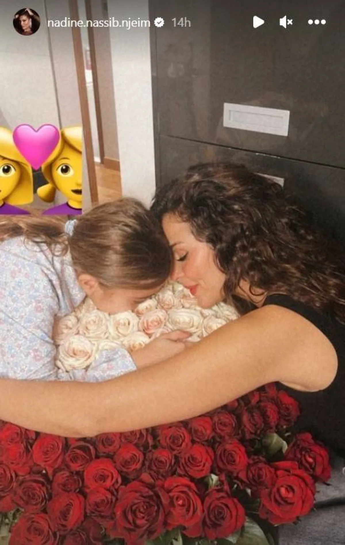 نادين نجيم وابنتها هافين - الصورة من ستوري حساب نادين على انستغرام 