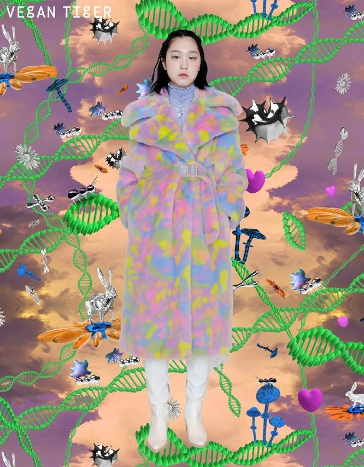 موديلات معاطف طويلة متعددة الألوان من فيجان تايجر Vegan Tiger