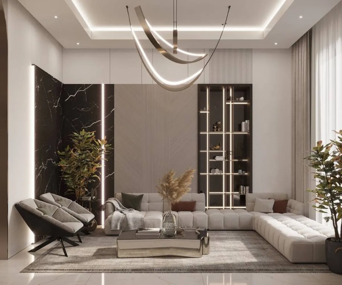 ديكورات معاصرة في صالة الاستقبال