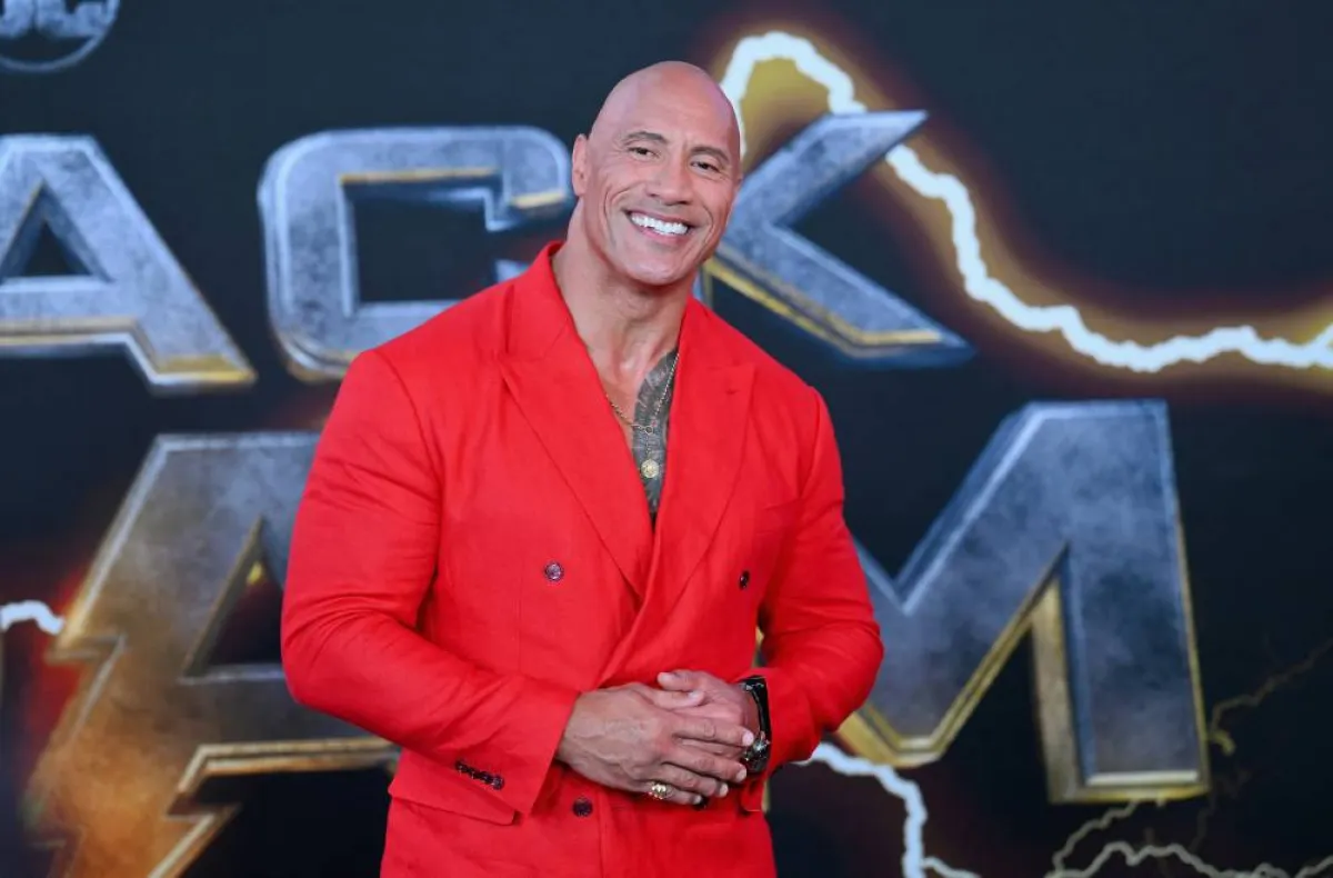 US Actor Dwayne Johnson arrives for the premiere of "Black Adam" at Time Square in New York City on October 12, 2022. ANGELA WEISS / AFP