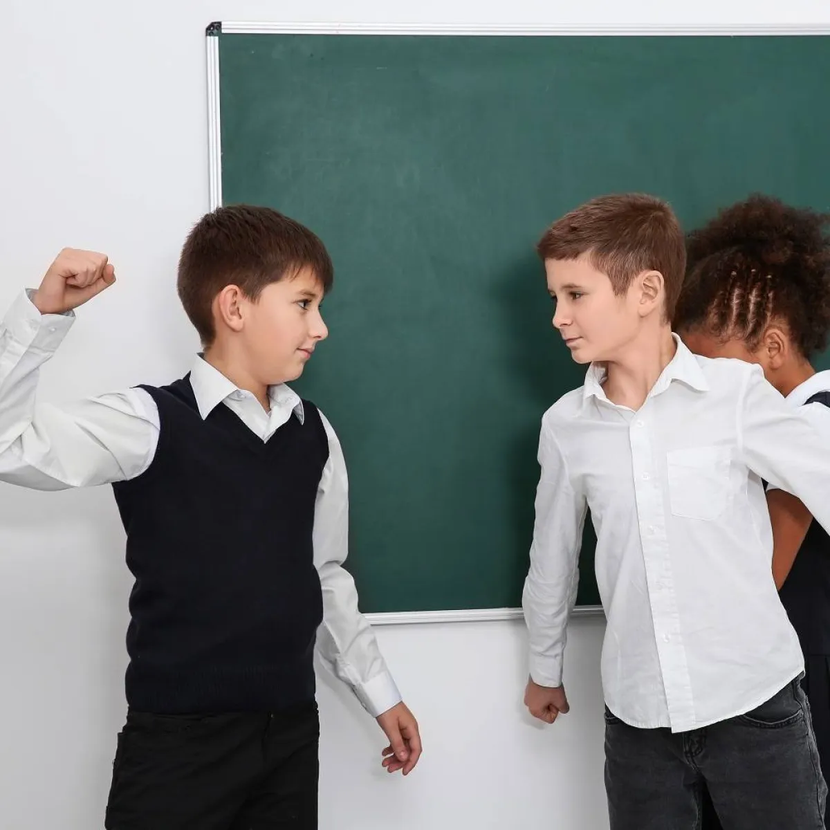 صورة لطفلين يتعاركان