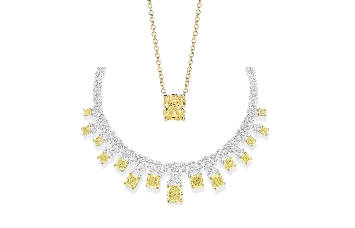 موديلات قلادات مرصعة بالألماس الأصفر لخريف 2022