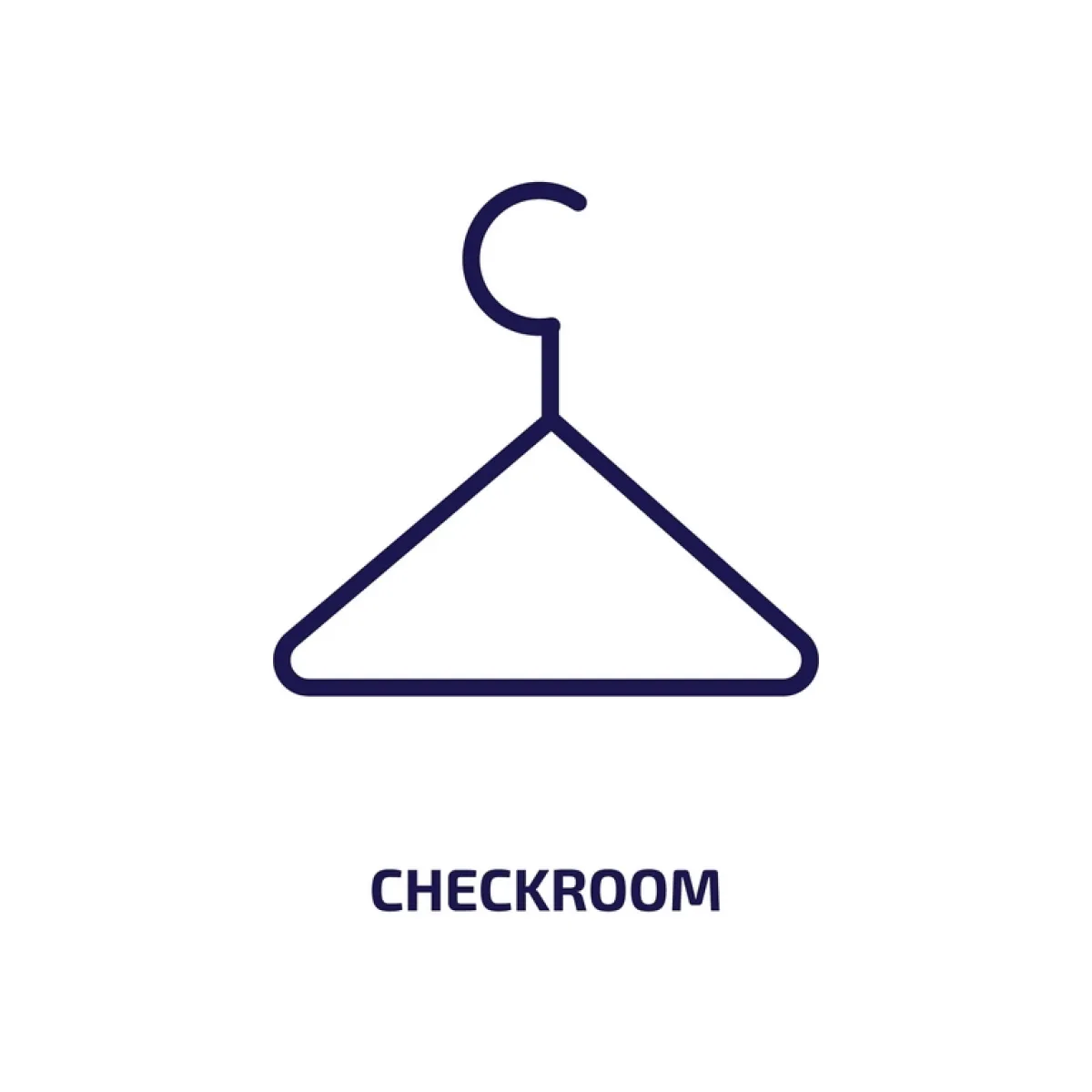 لافتة تشير إلى مكان تعليق المعاطف في المطعم