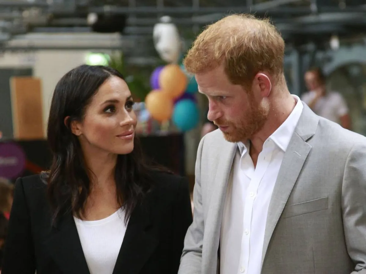 Britain's Prince Harry and wife Meghan, Duke and Duchess of Sussex visit the Dogpatch startup hub in Dublin on the final day of their trip on July 11, 2018.  Nick Bradshaw / it_freelance / POOL / AFP
