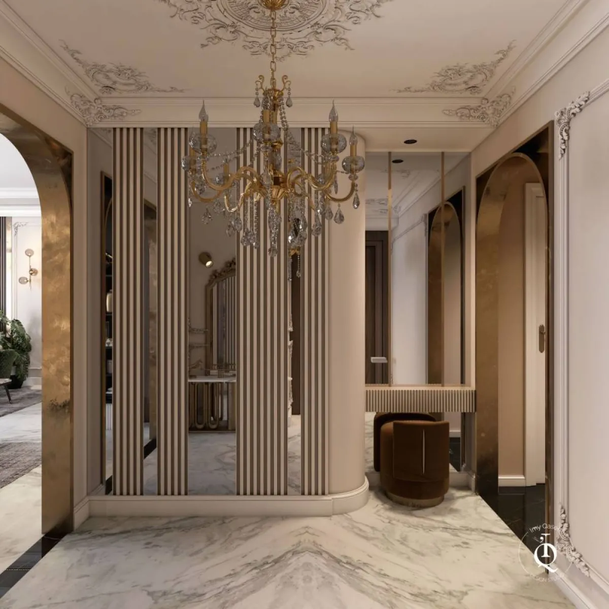 استخدام الرخام في أحد مشاريع المصمّمة إيمي قاسم 