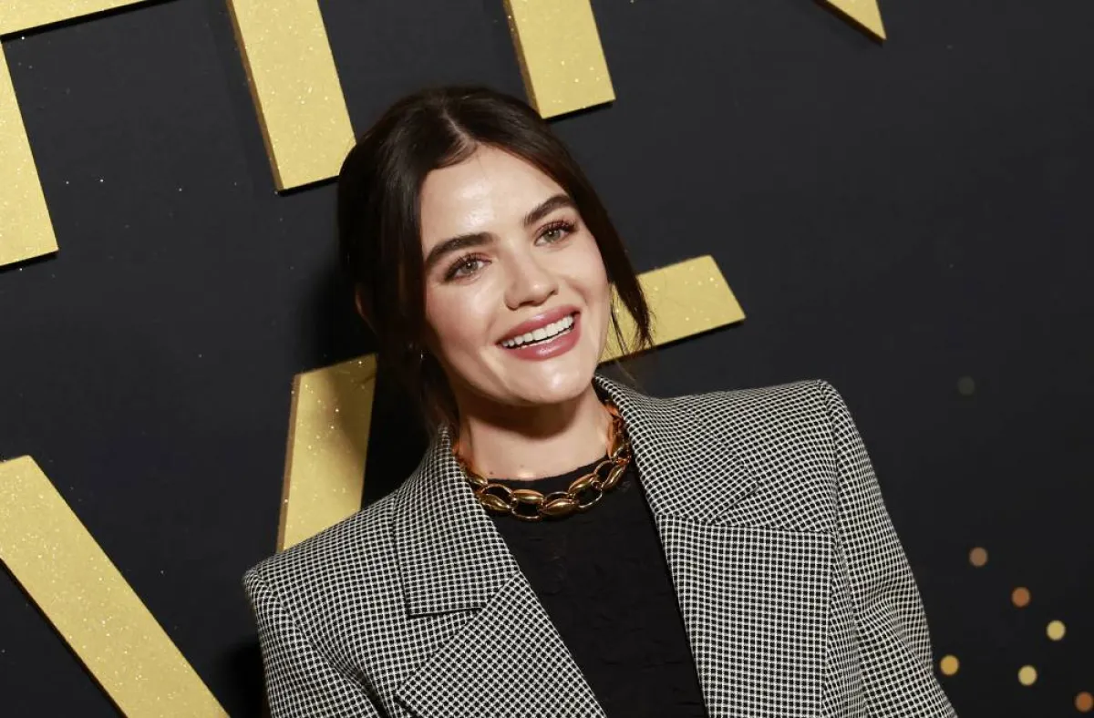US actress Lucy Hale arrives for the “Elton John Live: Farewell from Dodger Stadium,” the last US performance by the British singer during his "Farewell Yellow Brick Road Tour," in Los Angeles on November 20, 2022. Michael Tran / AFP