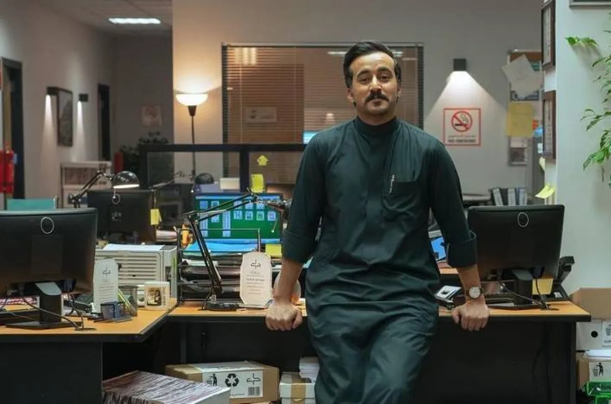 صالح أبو عمره من كواليس مسلسل " المكتب" - صورة من صفحته على انستغرام