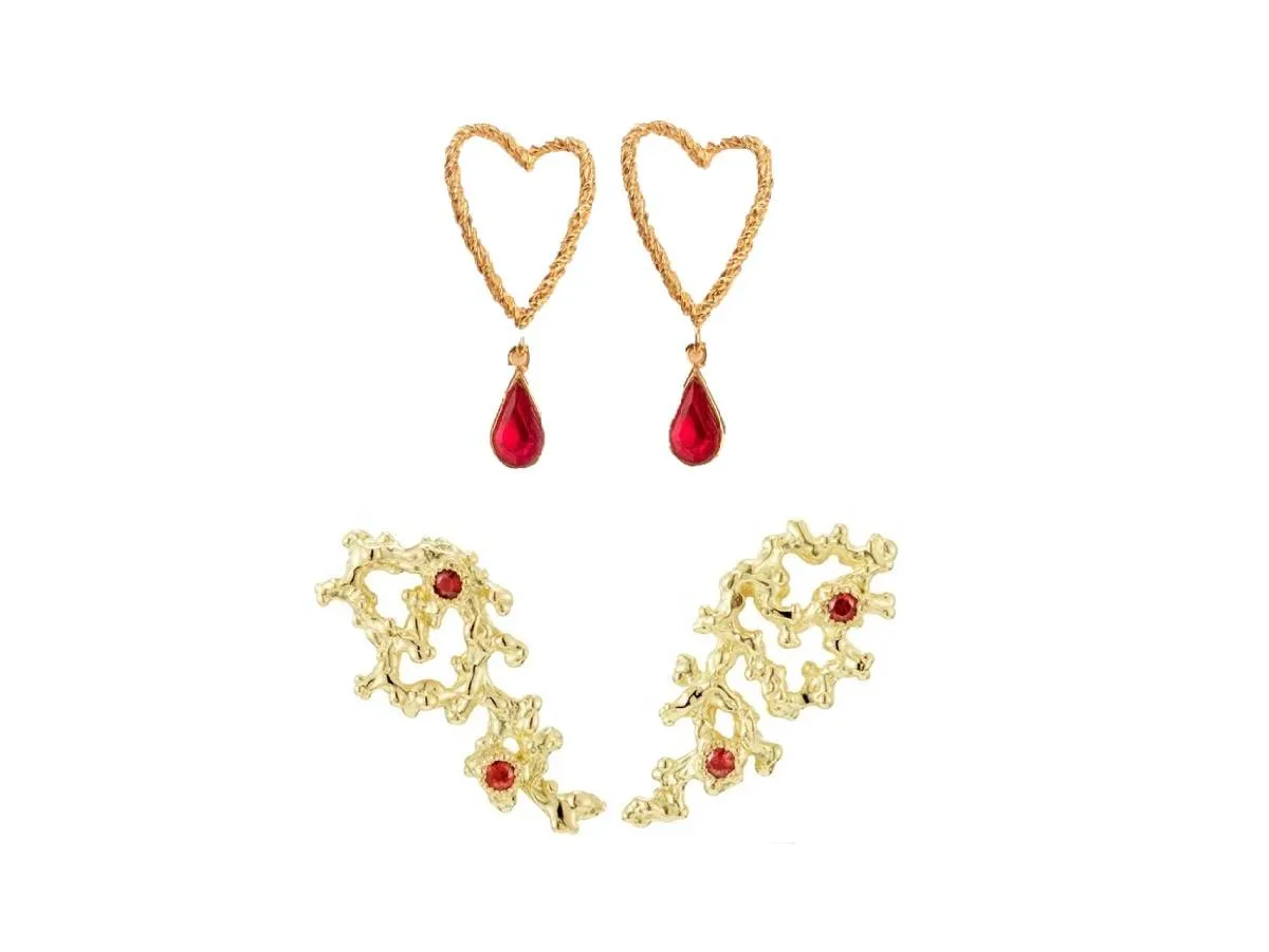 موديلات أقراط مرصعة بحجر الغارنيت لإطلالة جريئة في شتاء 2023