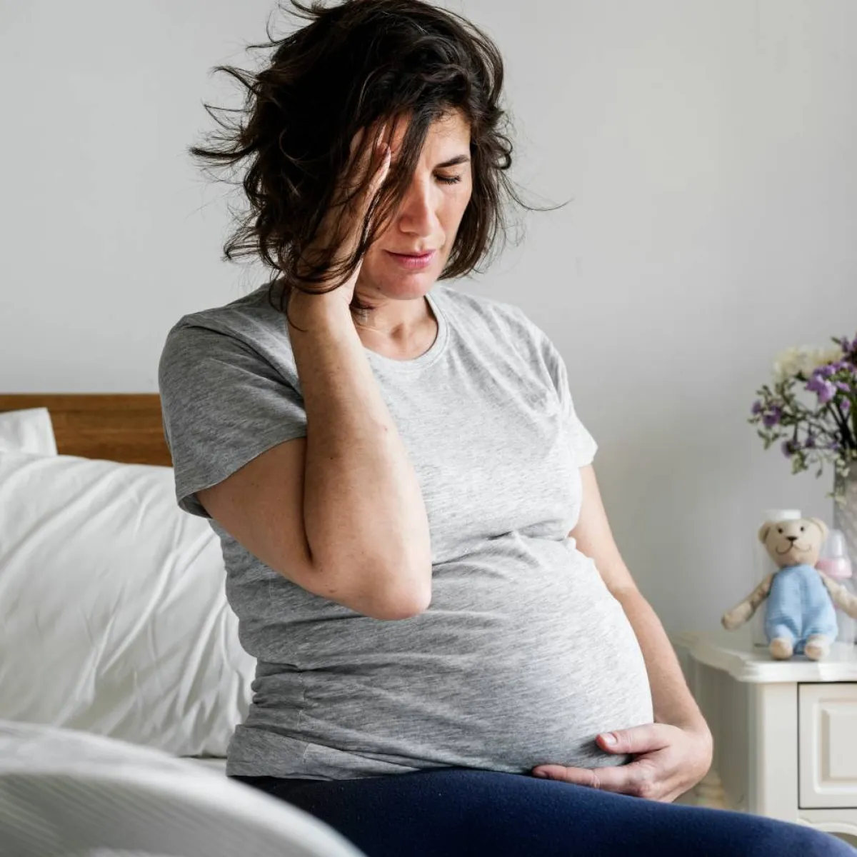 صورة لحامل تشعر بالتعب