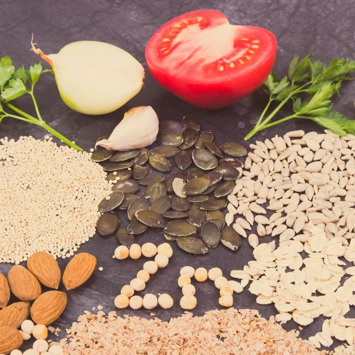 صورة تعبر عن أطعمة تحوي الزنك