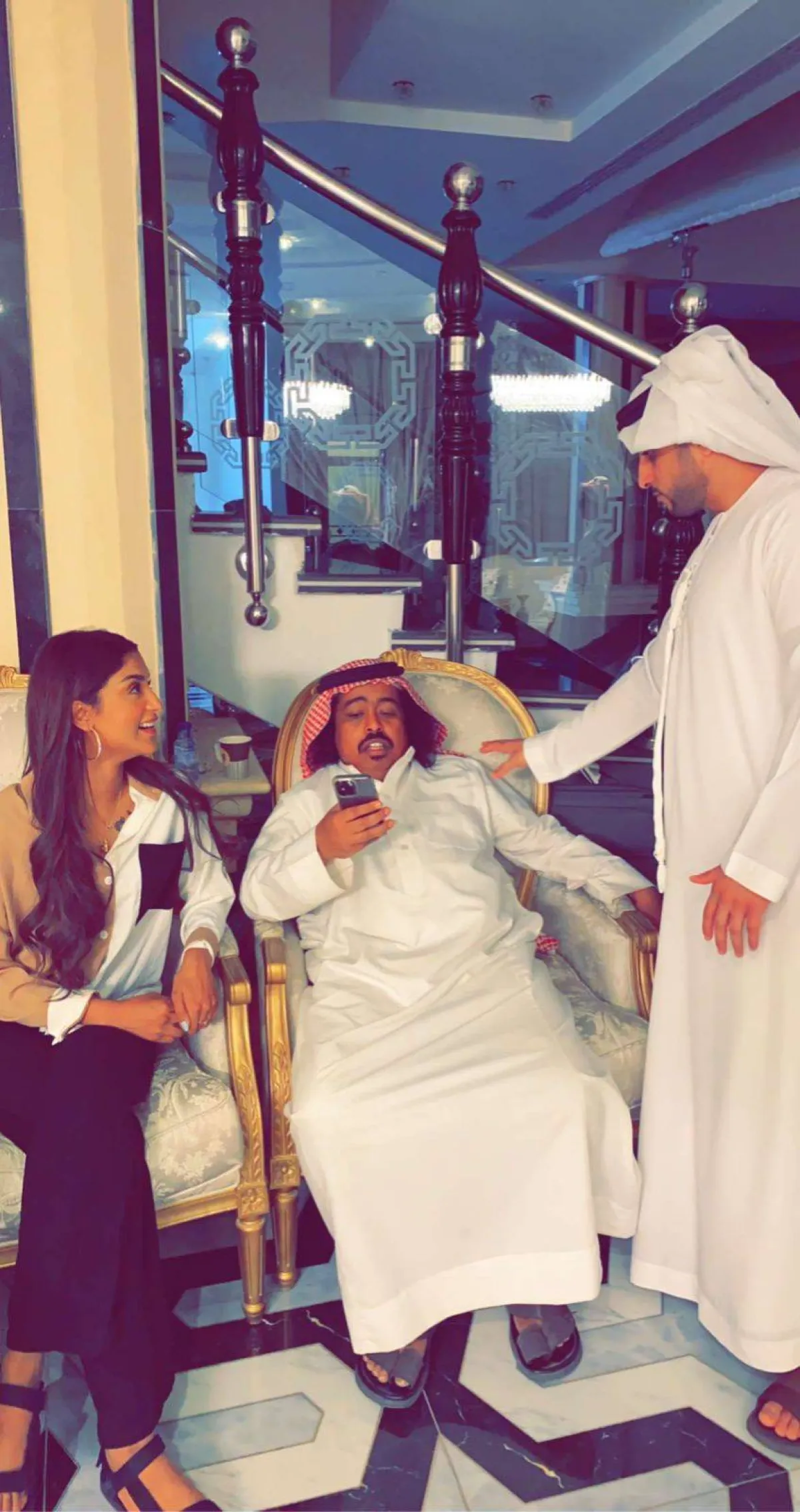 المخرج راكان وريفال خواجي وعلى الدويان - الصورة من فريق عمل فيلم عياض في الرياض