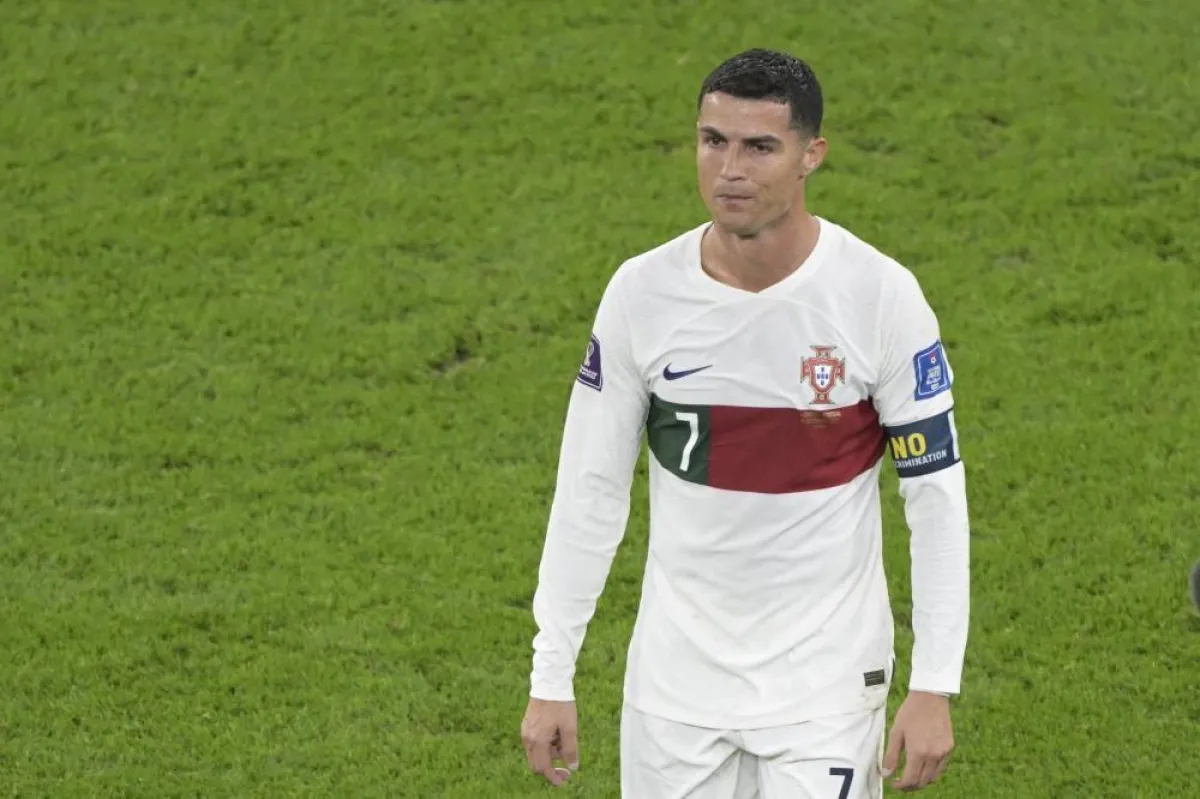 Portugal's forward #07 Cristiano Ronaldo leaves the field after losing to Morocco 1-0 in the Qatar 2022 World Cup quarter-final football match between Morocco and Portugal at the Al-Thumama Stadium in Doha on December 10, 2022. JUAN MABROMATA / AFP