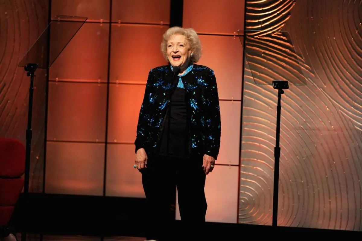 BEVERLY HILLS, CA - JUNE 16: Actress Betty White speaks onstage during The 40th Annual Daytime Emmy Awards at The Beverly Hilton Hotel on June 16, 2013 in Beverly Hills, California. Kevin Winter/Getty Images/AFP KEVIN WINTER / GETTY IMAGES NORTH AMERICA / Getty Images via AFP