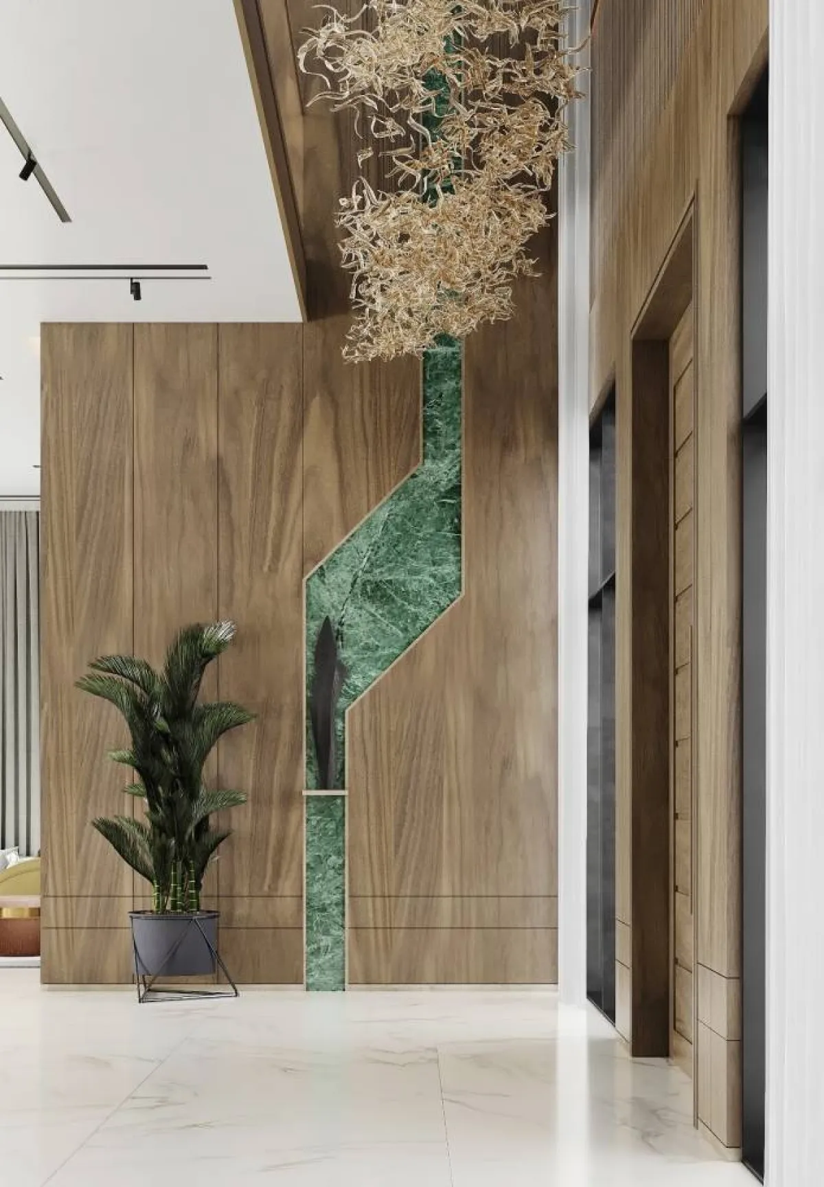 المدخل الفخم يمنح الزائر انطباعاً ترحيبيّاً 