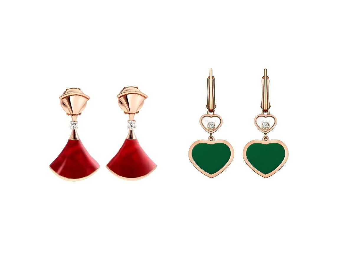 موديلات أقراط مرصّعة بحجر العقيق الملون لسهرات شتاء 2023